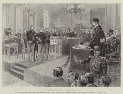 The Dreyfus Trial, Scene in Court on 24 August by Melton Prior